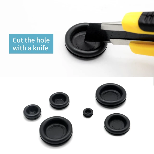 Alt view image 3 of 7 - 188 Pieces Rubber Grommet Kit Rubber Plugs for Round Holes, Wiring, Electrical, Plumbing, and More