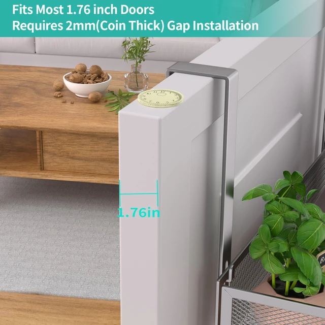 Alt view image 4 of 7 - Over The Door Hanger with Coat Hooks and 2 Baskets, Rustproof & Waterproof Over The Door Hooks, Storage Organizer for Hats, Bathroom, Kitchen, Bedroom - Brushed Nickel