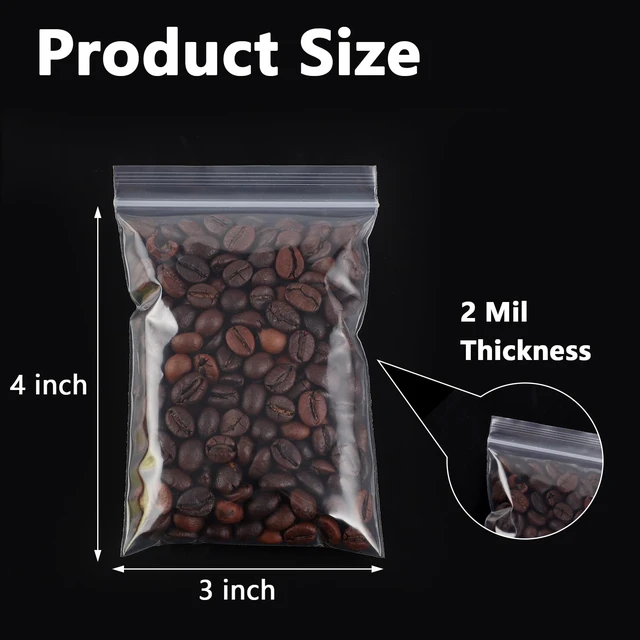 Alt view image 2 of 7 - 800 PCS 3" x 4" Small Plastic Bags for Jewelry Mini Plastic Poly Bag 2 Mil Polyethylene Zip Bags For Jewelry, Beads, Screws, Candy, Coins; Waterproof, Dustproof, Easy Open And Close