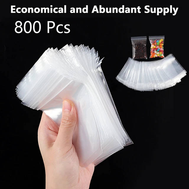 Alt view image 3 of 7 - 800 PCS 3" x 4" Small Plastic Bags for Jewelry Mini Plastic Poly Bag 2 Mil Polyethylene Zip Bags For Jewelry, Beads, Screws, Candy, Coins; Waterproof, Dustproof, Easy Open And Close