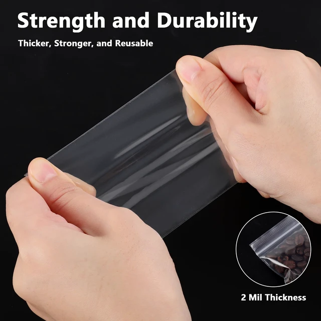 Alt view image 4 of 7 - 800 PCS 3" x 4" Small Plastic Bags for Jewelry Mini Plastic Poly Bag 2 Mil Polyethylene Zip Bags For Jewelry, Beads, Screws, Candy, Coins; Waterproof, Dustproof, Easy Open And Close