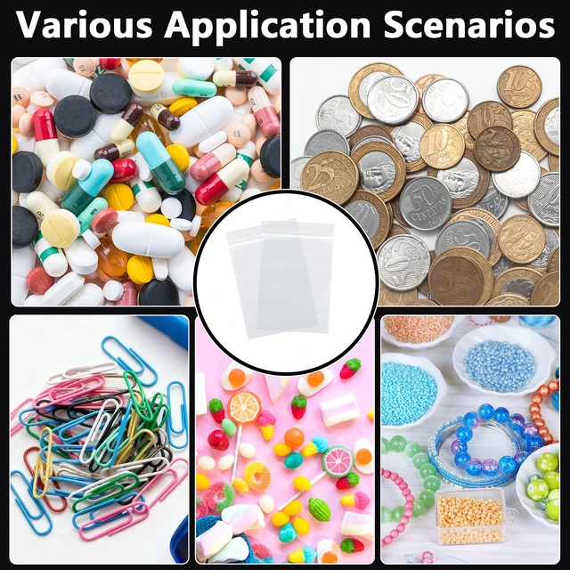 Alt view image 7 of 7 - 800 PCS 3" x 4" Small Plastic Bags for Jewelry Mini Plastic Poly Bag 2 Mil Polyethylene Zip Bags For Jewelry, Beads, Screws, Candy, Coins; Waterproof, Dustproof, Easy Open And Close