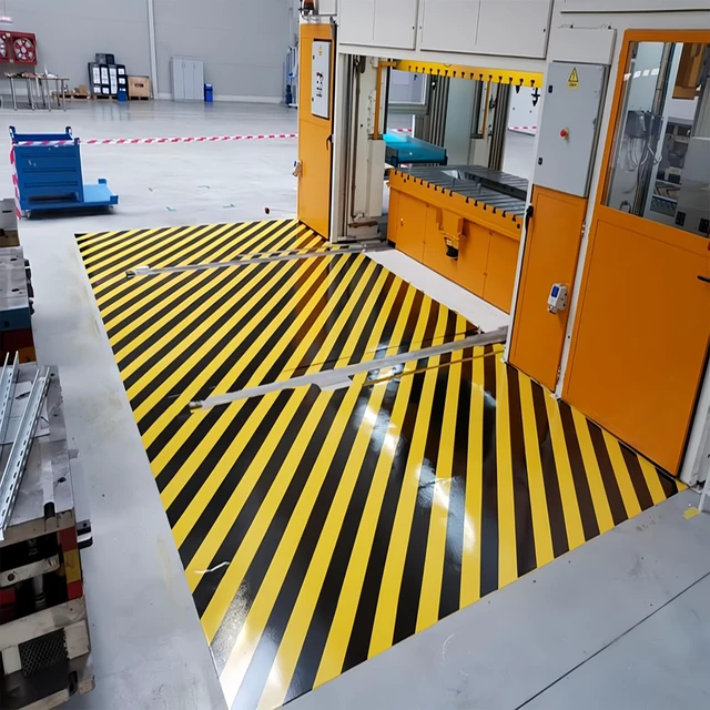 Alt view image 3 of 7 - 2 Roll 2 Inch x 110FT Black & Yellow Hazard Tape Warning Safety Stripe Tape for Floor Marking, Strong Adhesive Wear Resistance Warterproof Caution Tape Roll Ideal for Walls, Floors(2 Roll)