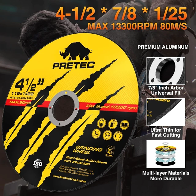 Alt view image 3 of 7 - 55 Pack Cut Off Wheels 4-1/2", Metal Cutting Wheel for Angle Grinder Angle Grinder Cutting Disc For Metal and Stainless Steel,7/8" Arbor, 0.045" Thin, Aluminum Oxide, Aggressive Cutting Wheel