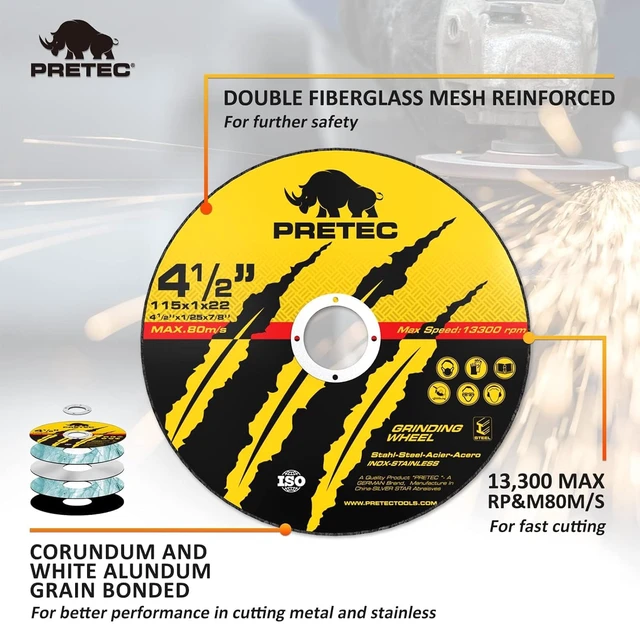 Alt view image 4 of 7 - 55 Pack Cut Off Wheels 4-1/2", Metal Cutting Wheel for Angle Grinder Angle Grinder Cutting Disc For Metal and Stainless Steel,7/8" Arbor, 0.045" Thin, Aluminum Oxide, Aggressive Cutting Wheel