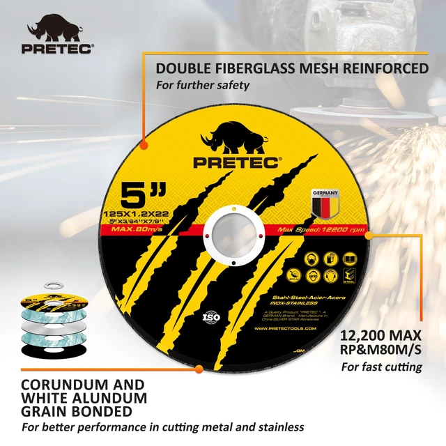 Alt view image 7 of 7 - 55 Pack Cut Off Wheels 5 Inch, Metal Cutting Wheel for Angle Grinder 7/8" Arbor, 3/64" Thin, Angle Grinder Cutting Disc For Metal and Stainless Steel, Aluminum Oxide, Aggressive Cutting Wheel