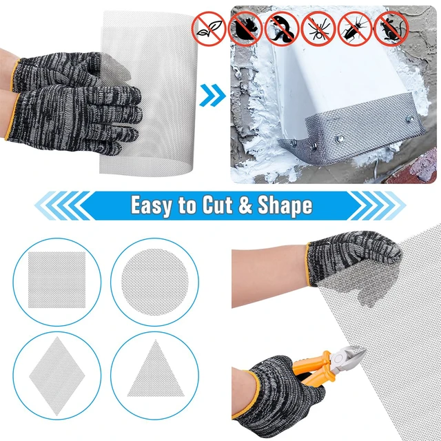 Alt view image 6 of 7 - 4PACK Stainless Steel Woven Wire Mesh Never Rust 11.8"X8.2" Air Vent Mesh Hard and Heat Resisting Screen, 1mm Hole 20 Mesh Easy to Cut for Rodents Filters Window DIY Projects