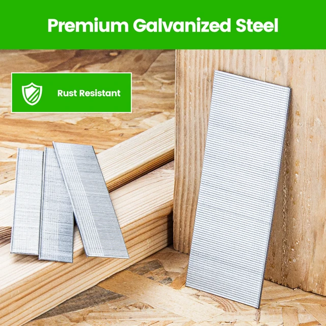 Alt view image 3 of 7 - 18 Gauge Brad Nails, 4 Sizes (5/8", 3/4", 1", 1-1/4") 4,000Pcs Galvanized Assorted 4 Sizes Small Finishing Nails for Pneumatic, Electric 18GA Brad Nail Gun Nailer, Project Pack