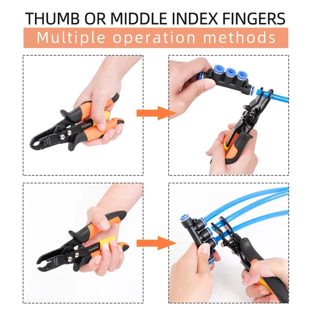 Alt view image 4 of 7 - Push to Connect Fittings Air Line Disconnect Tool Kit Push Fitting Removal Tool for 1/4, 5/16, 3/8, 1/2 (6mm, 8mm,10mm,12mm) Quick Connect Release Pliers with 15 Pcs Pneumatic Fittings