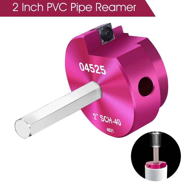 Alt view image 3 of 7 - PVC Fitting Saver 2Inch Head,PVC Pipe Reamer w/ 3/8-Inch Hex Shaft 2" PVC Reamer Socket Saver Plumbing Tool Plastic Pipe Fitting Reamer for Sch.40 CPVC ABS Hub,Fit Standard 1/2" Drills