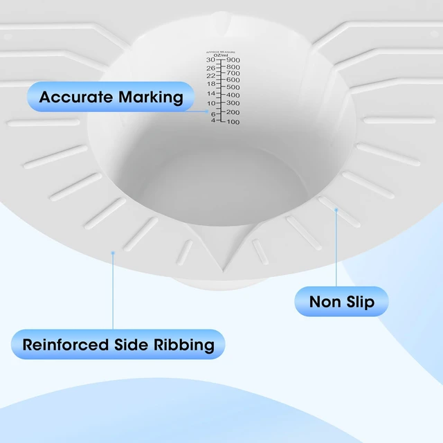 Alt view image 3 of 7 - Urine Hats for Toilets, Specimen Collection Pan, 25 Pack 30oz/900cc Universal Toilet Hat for Easy Urine and Specimen Collection, with Clear Measurement Markings for Women, Men, and Seniors' Use