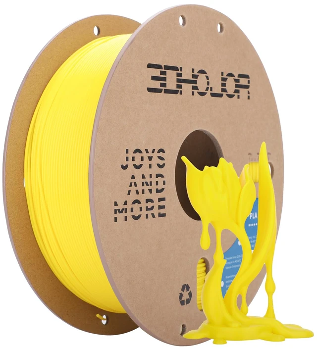 Main image of PLA Filament 1.75mm,3D Printer Filament,1KG Yellow Cardboard Spool (2.2lbs),Dimensional Accuracy +/- 0.03 mm,Vacuum Packaging,Odor Free,Clog Free, Fit Most 3D FDM Printer