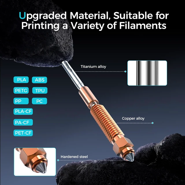 Alt view image 3 of 7 - Official K2 Plus Ceramic Heating Block Hotend Kit, with Quick-swap Nozzle Kit, Supports 350°C High Temperature, All-Metal Integrated Design Extruder Hotend for 3D Printer K2 Plus Combo