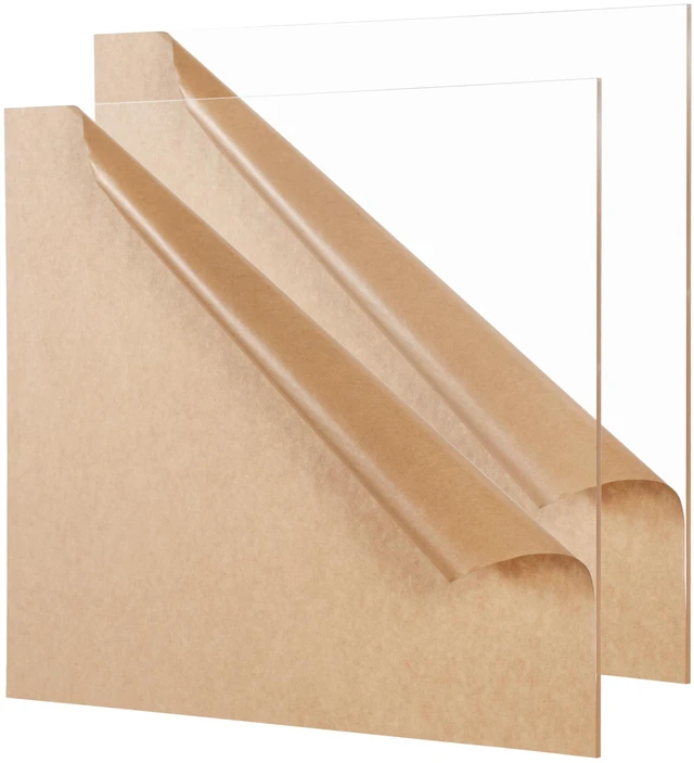 Main image of Clear Cast Acrylic Sheet 12" x 12" x 1/8" Thick (3mm), Pack of 2 Plexiglass Panel; Transparent Square; Plastic Board; for Sign, Craft, Display Projects, Laser Cutting, Engraving