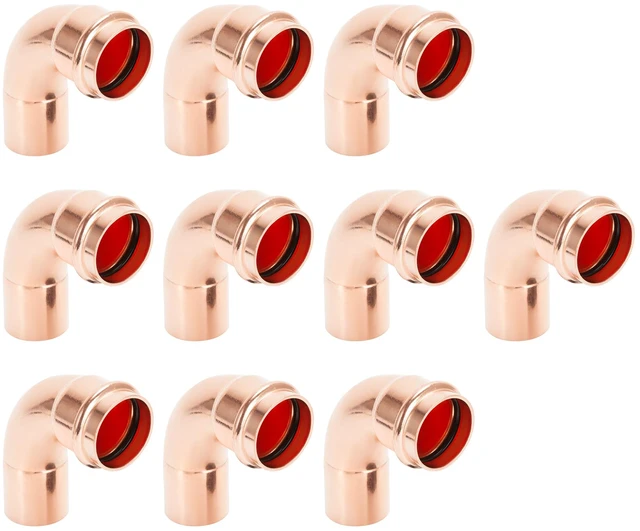 Main image of Copper Press Fittings 90 degree Street Elbow 3/4" FTG x P 10 Pack Zero Lead for Copper Tube Connetion, certified by cUPC and NSF/ANSI 61, use with Hydraulic Press Fitting Tool