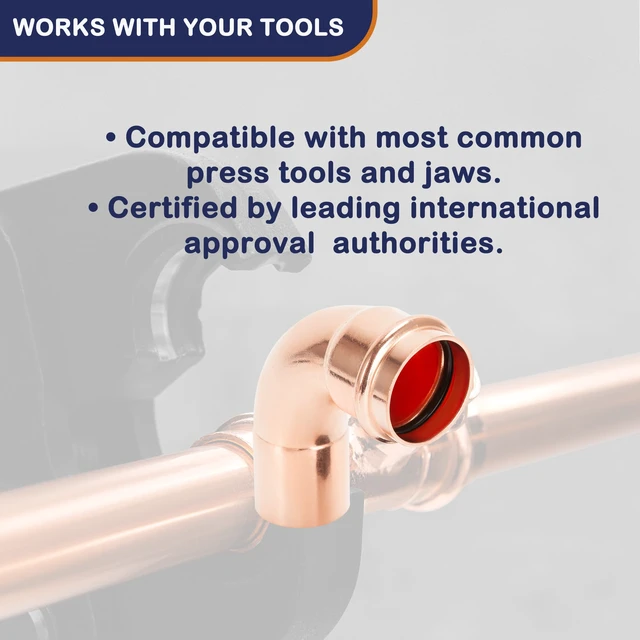 Alt view image 6 of 7 - Copper Press Fittings 90 degree Street Elbow 3/4" FTG x P 10 Pack Zero Lead for Copper Tube Connetion, certified by cUPC and NSF/ANSI 61, use with Hydraulic Press Fitting Tool