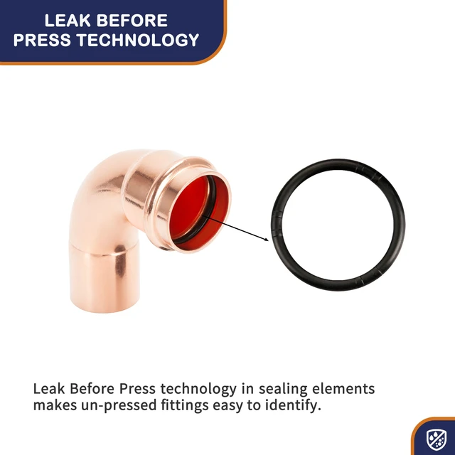 Alt view image 5 of 7 - Copper Press Fittings 90 degree Street Elbow 3/4" FTG x P 10 Pack Zero Lead for Copper Tube Connetion, certified by cUPC and NSF/ANSI 61, use with Hydraulic Press Fitting Tool