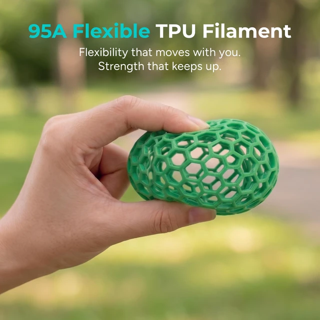 Alt view image 2 of 7 - TPU Filament 1.75mm 95A Flexible 0.75kg, Black 3D Printer Filament, High Speed 95A TPU Flexible Filament, Fast Printing, Dimensional Accuracy +/- 0.03mm