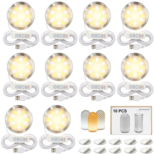 Main image of LED Lamp Kit 001 for Bambu Lab MH001, 3D Printer Light Kit, MakerWorld DIY Hardware Lamp Kit,Round Light for 3D Printing USB 5V LED Kit 001 with Power-Off Memory Dimmable 3 Color