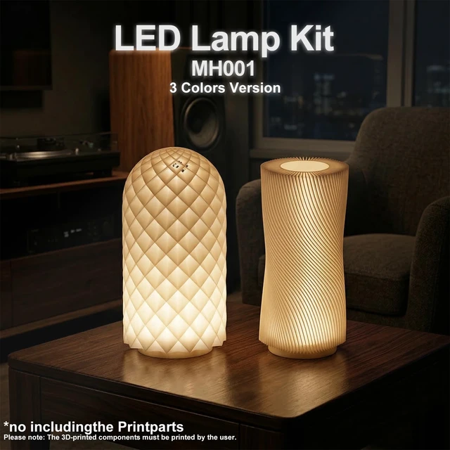 Alt view image 2 of 6 - LED Lamp Kit 001 for Bambu Lab MH001, 3D Printer Light Kit, MakerWorld DIY Hardware Lamp Kit,Round Light for 3D Printing USB 5V LED Kit 001 with Power-Off Memory Dimmable 3 Color