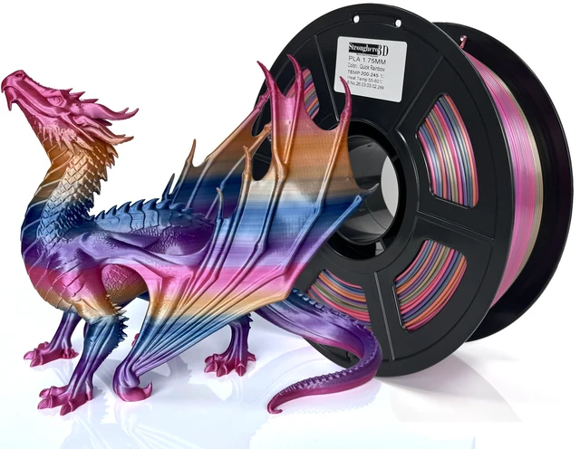 Main image of PLA Filament 1.75mm, Fast Color Change Silk Rainbow, Glossy Multi Color 3D Printer Filament, Quick Rainbow PLA Filament for FDM 3D Printing, 1kg Spool