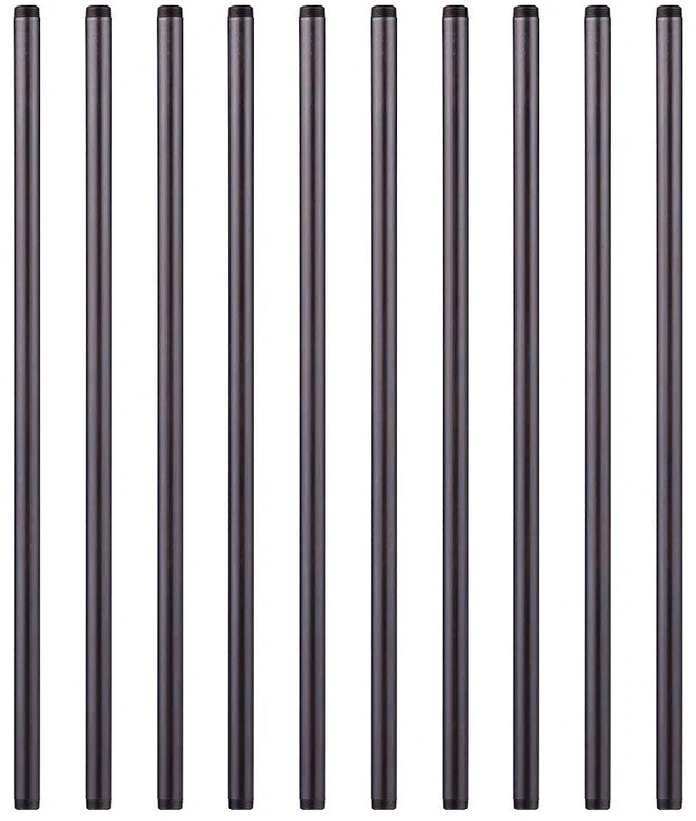 Main image of 10 Pack 1/2 x 24 Inch Black Pipe Malleable Steel Nipples Fitting DIY steampunk industrial vintage style for black malleable steel threaded nipples fitting and pipes projects