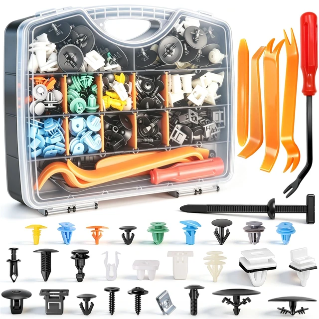 Main image of 285PCS Automotive Plastic Fasteners & Bumper Clips, 26 Size Car Retainer Fender Nylon Rivets with Cable Ties & Removal Tool Compatible with Honda and Acura