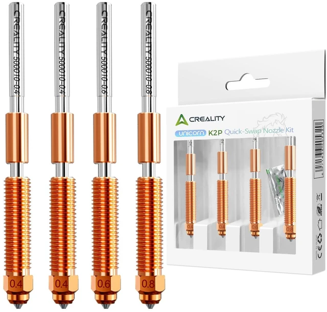 Main image of Official K2 Plus Nozzles, 0.4/0.6/0.8mm 4PCS Quick-Swap 3D Printer Hotend Nozzle Kit, Copper Alloy and Hardened Steel, 3D Printer Accessories for K2 Plus, K2, K2 Pro, Hi