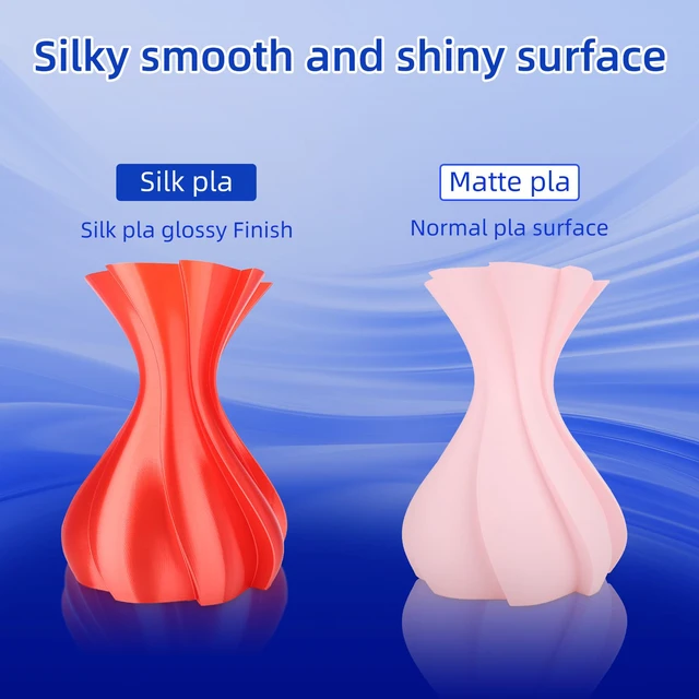 Alt view image 2 of 7 - Silk PLA Filament 1.75mm, PLA Filament 1.75mm Silk Shiny 3D Printer Filament, 1kg*2 Cardboard Spool, Dimensional Accuracy +/- 0.03 mm, Fit Most FDM Printer(Silk Red+Blue)