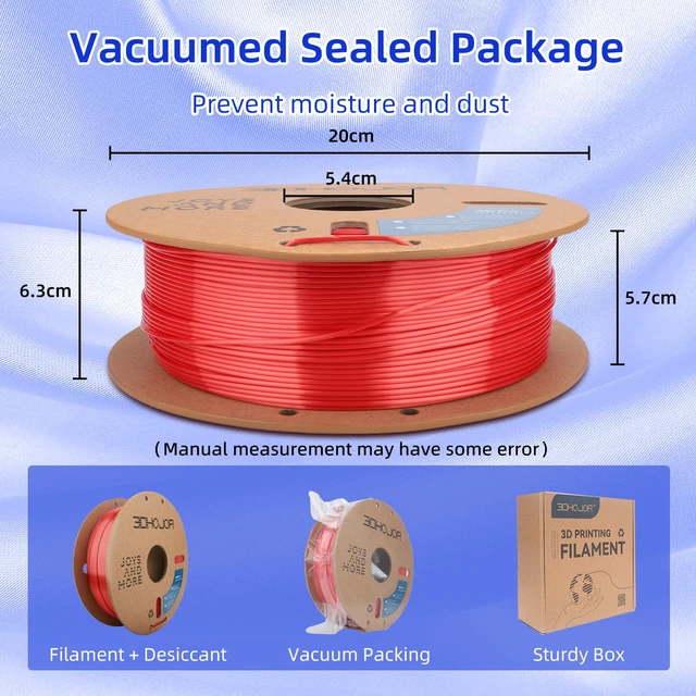 Alt view image 5 of 7 - Silk PLA Filament 1.75mm, PLA Filament 1.75mm Silk Shiny 3D Printer Filament, 1kg*2 Cardboard Spool, Dimensional Accuracy +/- 0.03 mm, Fit Most FDM Printer(Silk Red+Blue)