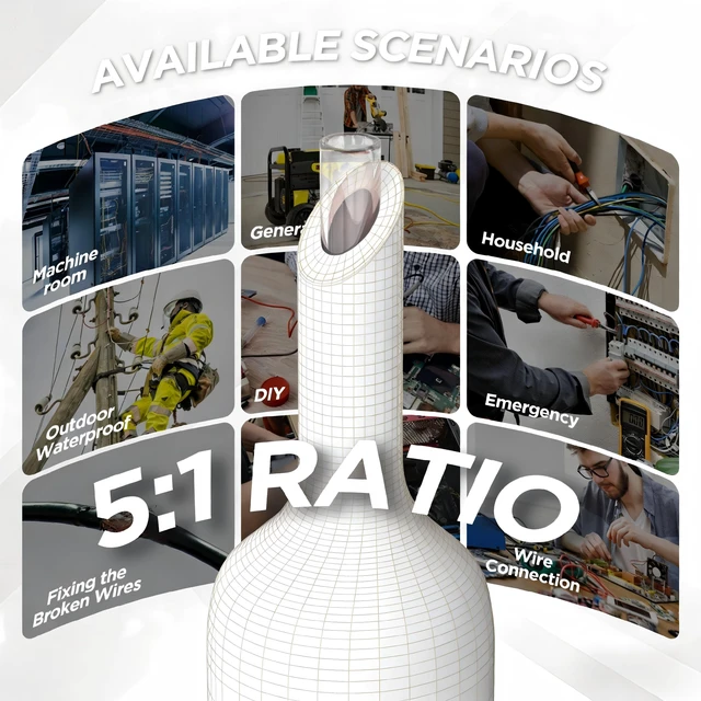 Alt view image 6 of 6 - 5:1 Heat Shrink Tubing Kit 500 PCS, Industry-Leading 5:1 Ratio Shrink Wrap Tubing Adhesive Lined, Heat Shrink Wire Connectors, Marine Grade Dual Wall, Waterproof Electrical Wire Tube Connectors(White)
