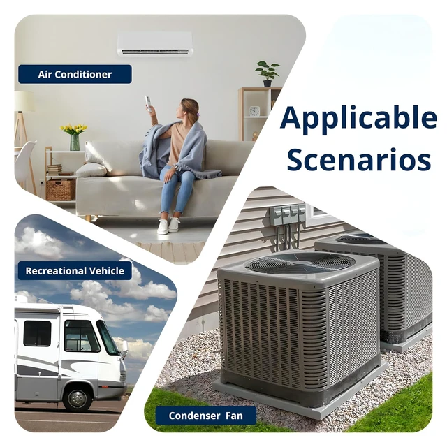 Alt view image 6 of 7 - 45+5uF 45/5 MFD ±6% CBB65B Dual Run Round Start Capacitor - Ideal for HVAC Systems, Air Conditioner Unit Fan Motor Start, Heat Pump, & Condenser Straight Cool Applications 370/440VAC 50/60Hz