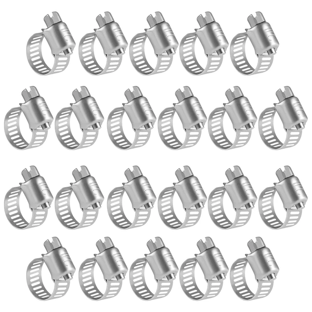 Main image of Stainless Steel Hose Clamps - 22 Pack Worm Gear Drive Hose Clamps Micro Size 6 Clamping Range from 5/16 Inch to 7/8 Inch (8mm-22mm) for Automotive Plumbing, 1/2'', 3/4'' Clamps