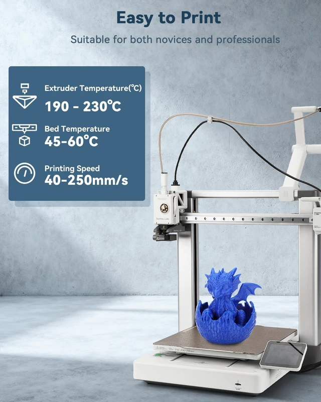 Alt view image 3 of 7 - PLA Filament 1.75mm,3D Printer Filament,1kg Cardboard Spool (2.2lbs),Dimensional Accuracy +/- 0.03 mm,Vacuum Packaging,Odor Free, Clog Free,Fit Most 3D FDM Printer,Blue