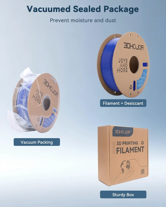 Alt view image 5 of 7 - PLA Filament 1.75mm,3D Printer Filament,1kg Cardboard Spool (2.2lbs),Dimensional Accuracy +/- 0.03 mm,Vacuum Packaging,Odor Free, Clog Free,Fit Most 3D FDM Printer,Blue