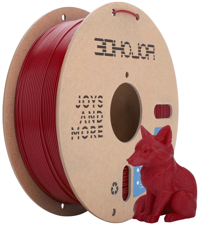 Main image of PLA Filament 1.75mm,3D Printer Filament,1kg Cardboard Spool (2.2lbs),Dimensional Accuracy +/- 0.03 mm,Odor Free Clog Free No Brittle, Fit Most 3D FDM Printer,Fire Engine Red