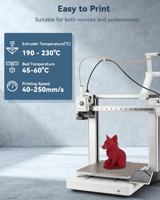 Alt view image 3 of 7 - PLA Filament 1.75mm,3D Printer Filament,1kg Cardboard Spool (2.2lbs),Dimensional Accuracy +/- 0.03 mm,Odor Free Clog Free No Brittle, Fit Most 3D FDM Printer,Fire Engine Red