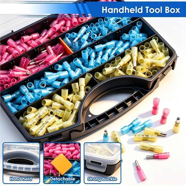 Alt view image 4 of 6 - 460PCS Heat Shrink Bullet Connectors Assortment Kit 22-10AWG Waterproof Bullet connectors Packed in Handheld Box for Automotive Boat Stereo Industrial Equipment