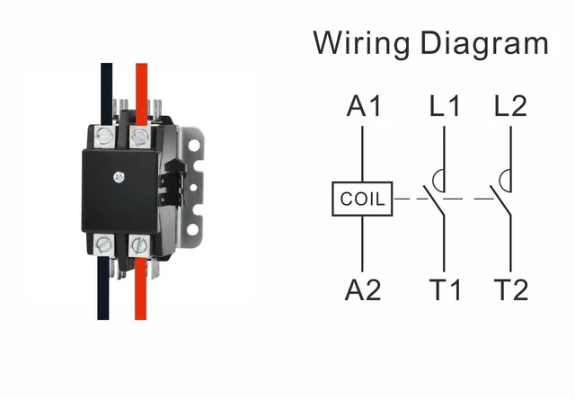 Alt view image 5 of 5 - 2 Pole 40 Amp contactor 120v Coil UL 2 Pole Lighting Load 50 AMP Contactor Equivalent to 42CF15AF for Condenser Compressor HVAC Contactor