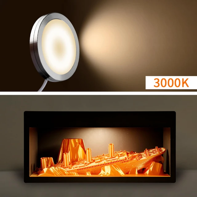 Alt view image 2 of 6 - LED Lamp Kit 001, 3D Printing Model Kit, 3000K Warm Light, 10 Pack Universal Fit 3D Printed Lamp Kit 001 Shade, Fixed 3000K White LED With Aluminum Shell, 5V Type-A USB Power Inline Switch