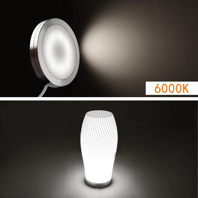 Alt view image 2 of 6 - LED Lamp Kit 001, 3D Printing Model Kit, 6000K Cold Light, 10 Pack Universal Fit 3D Printed Lamp Kit 001 Shade, Fixed 6000K White LED With Aluminum Shell, 5V Type-A USB Power Inline Switch