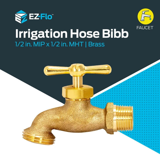 Alt view image 2 of 6 - Irrigation Hose Bibb, 1/2 Inch MIP x 1/2 Inch MHT Outdoor Spigot, Brass Garden Valve, 20181 (Pack of 2)