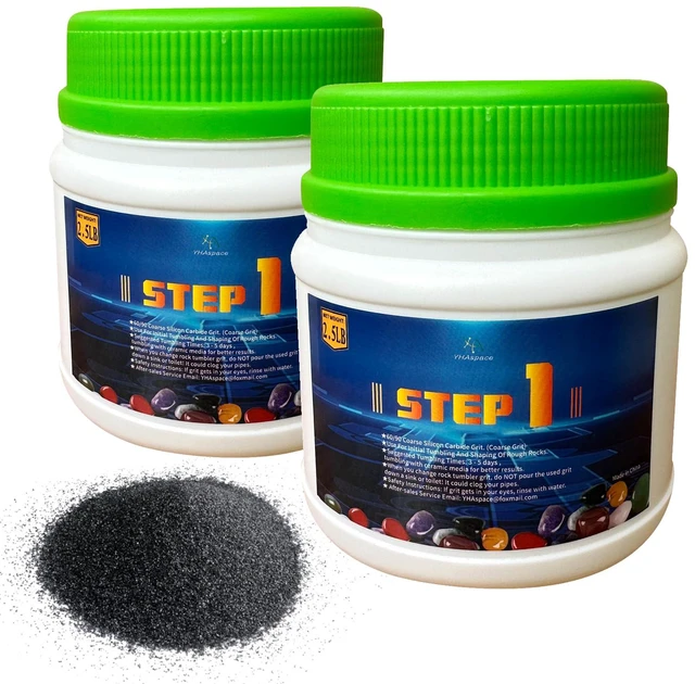 Main image of 5 lbs Rock Tumbler Grit - Tumbler Media Grit,Rock Polishing Grit Media, Rock Polisher, Stone Polisher,COARSE 60/90 Silicon Carbide Grit, Step 1 for Tumbling Stones (STEP1-5LB)