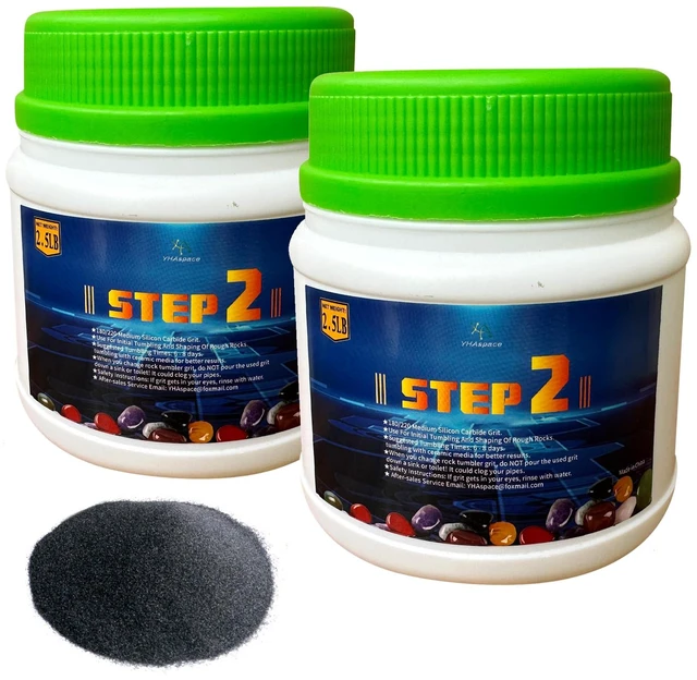 Main image of 5 lbs Tumbler Media Grit,Step 2 Rock Polishing Grit Media, Works with Any Rock Tumbler, Rock Polisher, Stone Polisher,Medium 180/220 Silicon Carbide Grit, Step 2 for Tumbling Stones