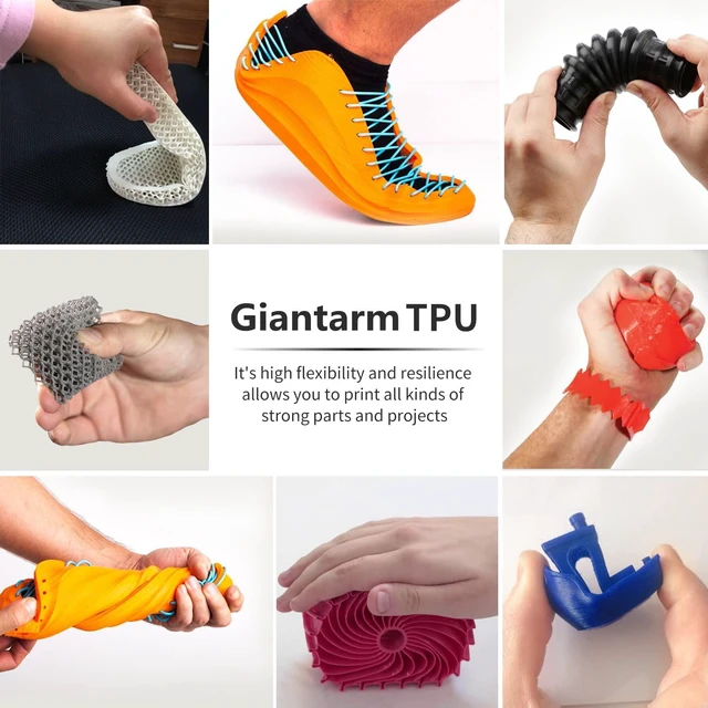 Alt view image 5 of 7 - TPU Filament 1.75mm 1Kg(2.2lbs), Clear Filament TPU, 95A Flexible 3D Printer Filament with High Elasticity, ±0.03mm Accuracy, Neatly Wound & Moistureproof, Non-Clogging, TPU Clear
