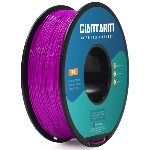 Alt view image 6 of 6 - TPU Filament 1.75mm 1Kg(2.2lbs), Purple Filament TPU, 95A Flexible 3D Printer Filament with High Elasticity, ±0.02mm Accuracy,TPU Purple