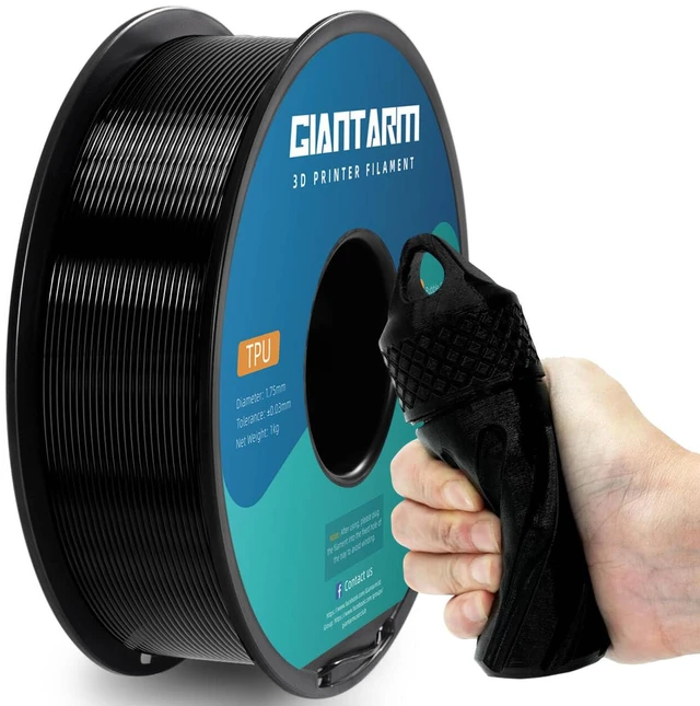 Main image of TPU Filament 1.75mm Flexible Soft 3D Printer Consumables Black,95A 1kg Spool (2.2 lbs.), Dimensional Accuracy +/- 0.05 mm