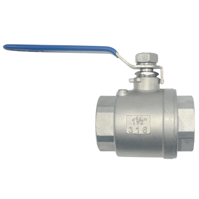 Alt view image 3 of 6 - 1-1/2" MPT Female 316 Stainless Steel Full Port Ball Valve Vinyl Handle WOG1000 (1.5 Inch 2pcs)