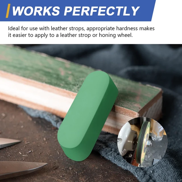 Alt view image 3 of 6 - Stropping Compound, 7.4 Oz. Fine Green Buffing Polishing Compound, Leather Strop Compound, Honing Compound for Knife Polishing-3Pack