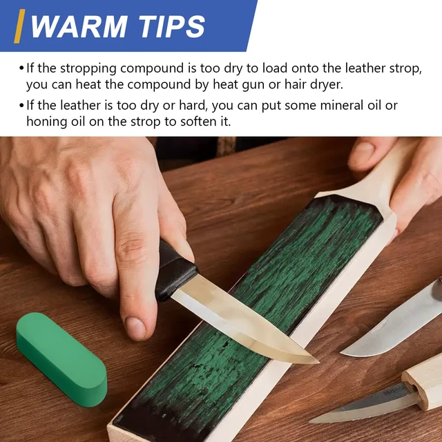 Alt view image 4 of 6 - Stropping Compound, 7.4 Oz. Fine Green Buffing Polishing Compound, Leather Strop Compound, Honing Compound for Knife Polishing-3Pack